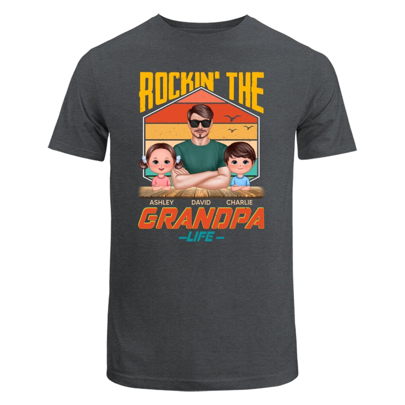 Rockin‘ The Dad Grandpa Life Retro Personalized Shirt