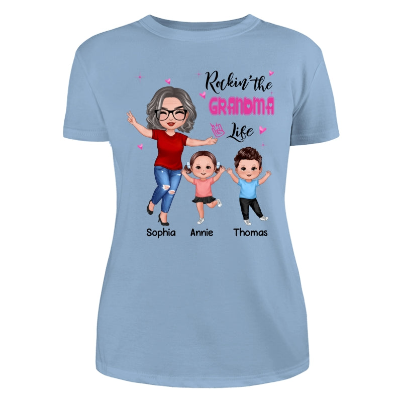 Rockin‘ Grandma Life Happy Doll Personalized Shirt