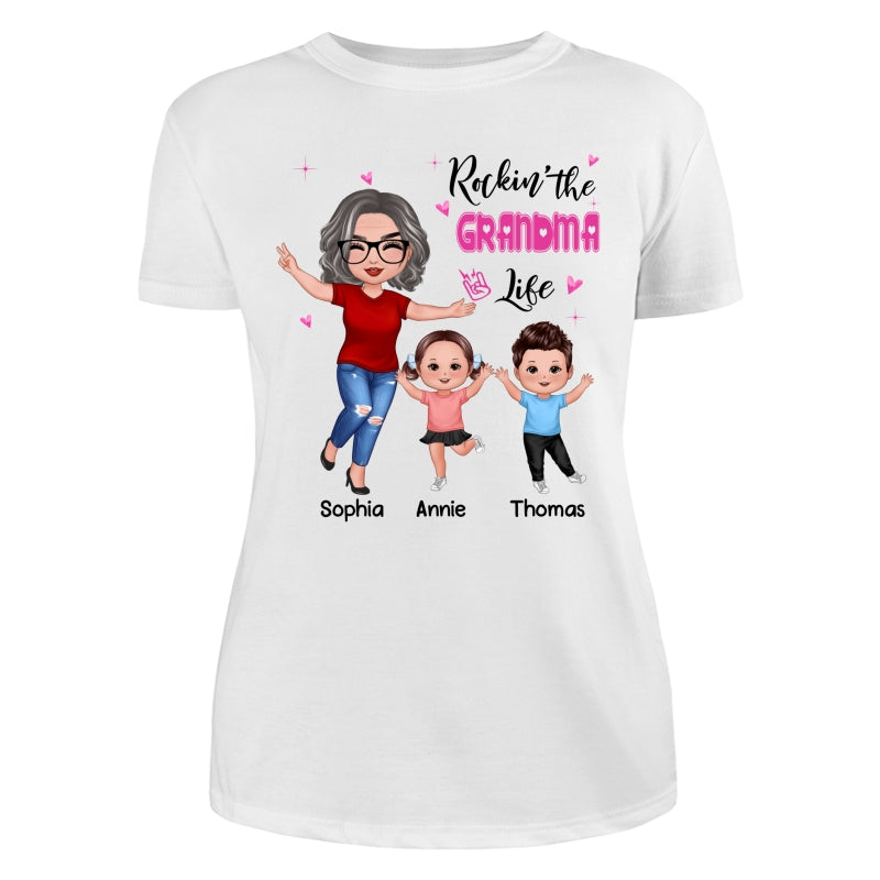 Rockin‘ Grandma Life Happy Doll Personalized Shirt