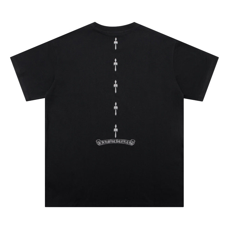 CHH Chrome Heart T Shirts Cross Color Printed Short Sleeve T-Shirt