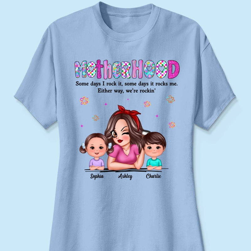 Rockin' Mother Hood Pretty Mom & Kids Personalized Shirt