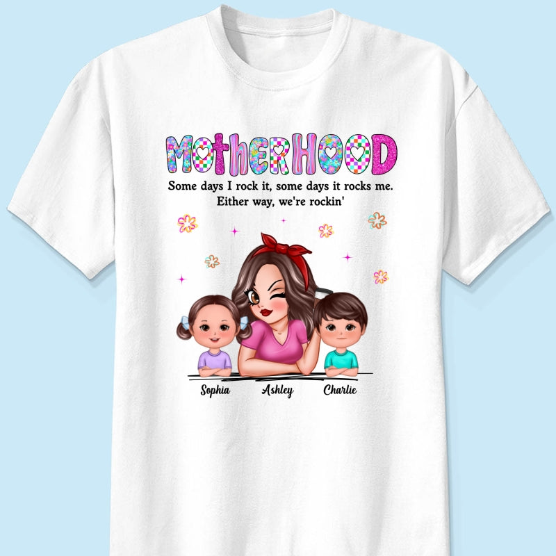 Rockin' Mother Hood Pretty Mom & Kids Personalized Shirt