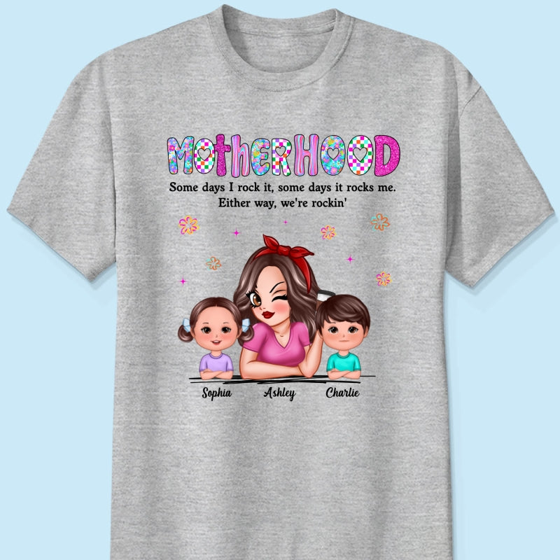 Rockin' Mother Hood Pretty Mom & Kids Personalized Shirt