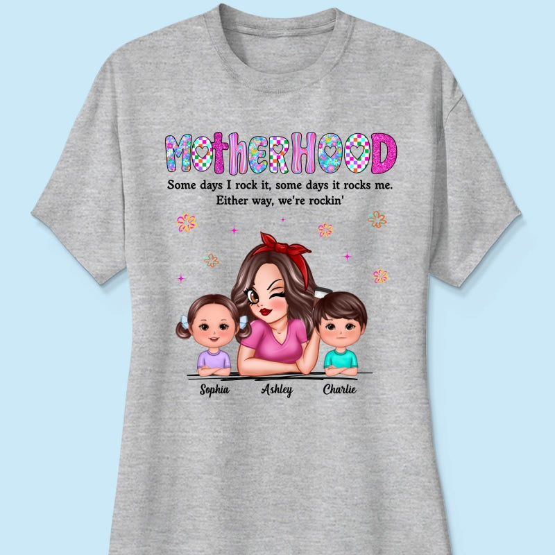 Rockin' Mother Hood Pretty Mom & Kids Personalized Shirt