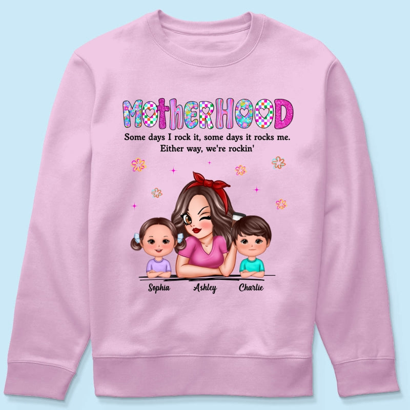 Rockin' Mother Hood Pretty Mom & Kids Personalized Shirt