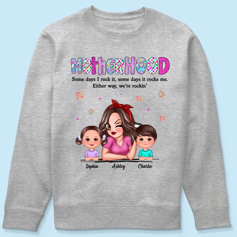 Rockin' Mother Hood Pretty Mom & Kids Personalized Shirt