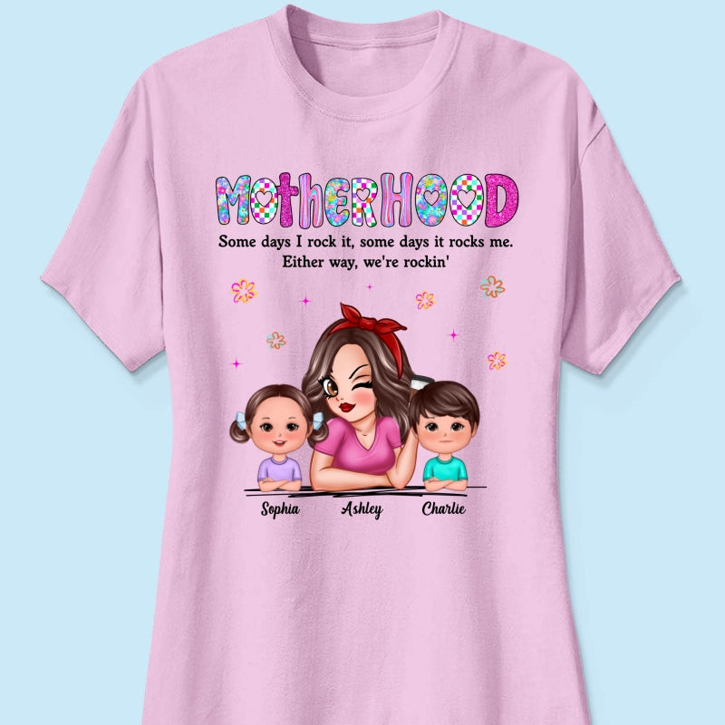 Rockin' Mother Hood Pretty Mom & Kids Personalized Shirt