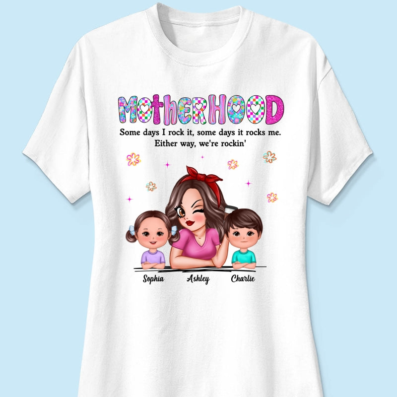 Rockin' Mother Hood Pretty Mom & Kids Personalized Shirt