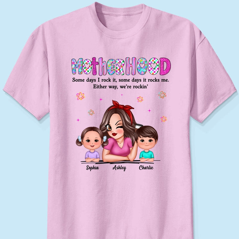 Rockin' Mother Hood Pretty Mom & Kids Personalized Shirt