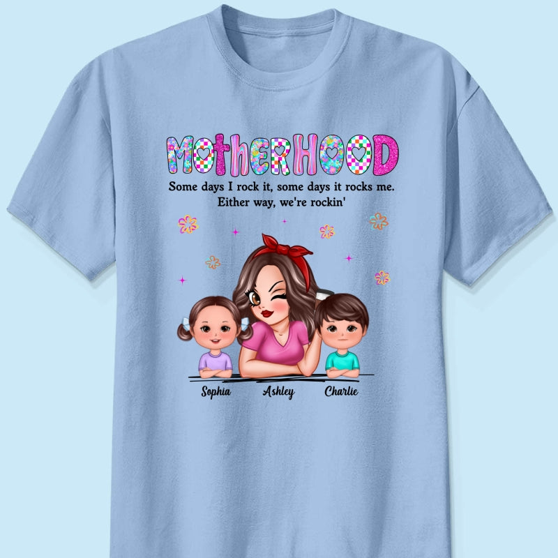 Rockin' Mother Hood Pretty Mom & Kids Personalized Shirt