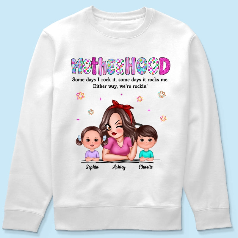 Rockin' Mother Hood Pretty Mom & Kids Personalized Shirt