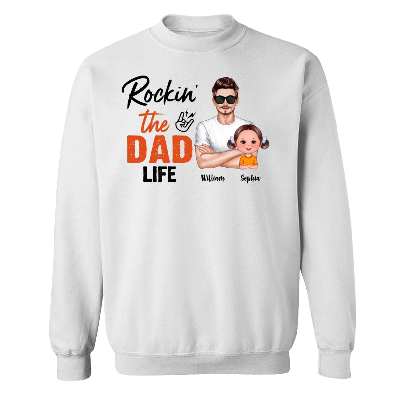 Rockin‘ The Dad Life Realistic Man And Doll Kids Father’s Day Gift For Dad Personalized Shirt