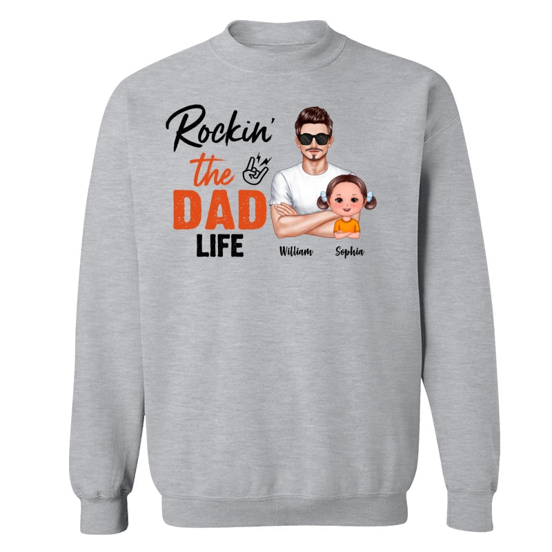 Rockin‘ The Dad Life Realistic Man And Doll Kids Father’s Day Gift For Dad Personalized Shirt