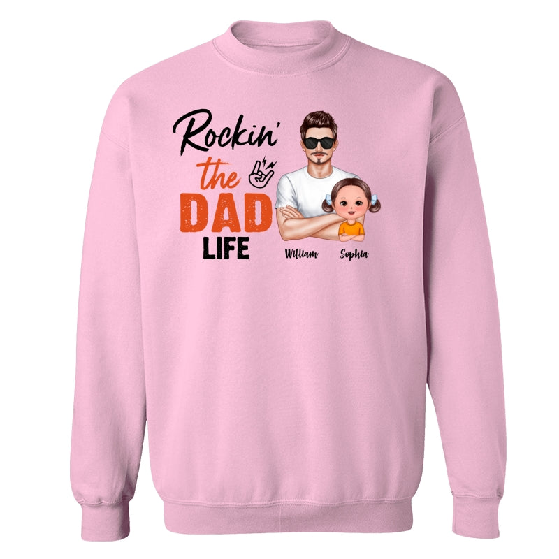 Rockin‘ The Dad Life Realistic Man And Doll Kids Father’s Day Gift For Dad Personalized Shirt