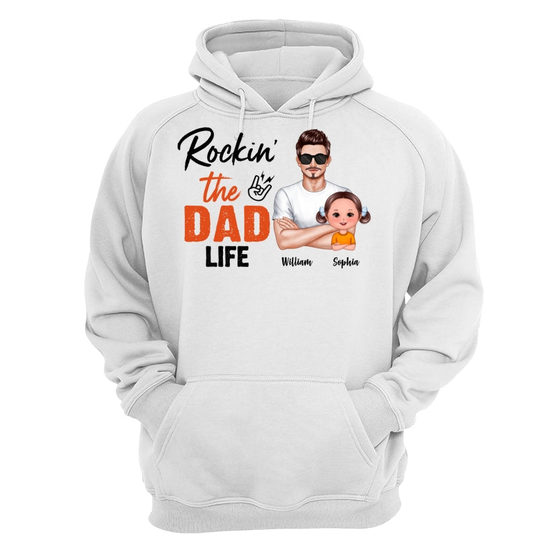 Rockin‘ The Dad Life Realistic Man And Doll Kids Father’s Day Gift For Dad Personalized Shirt