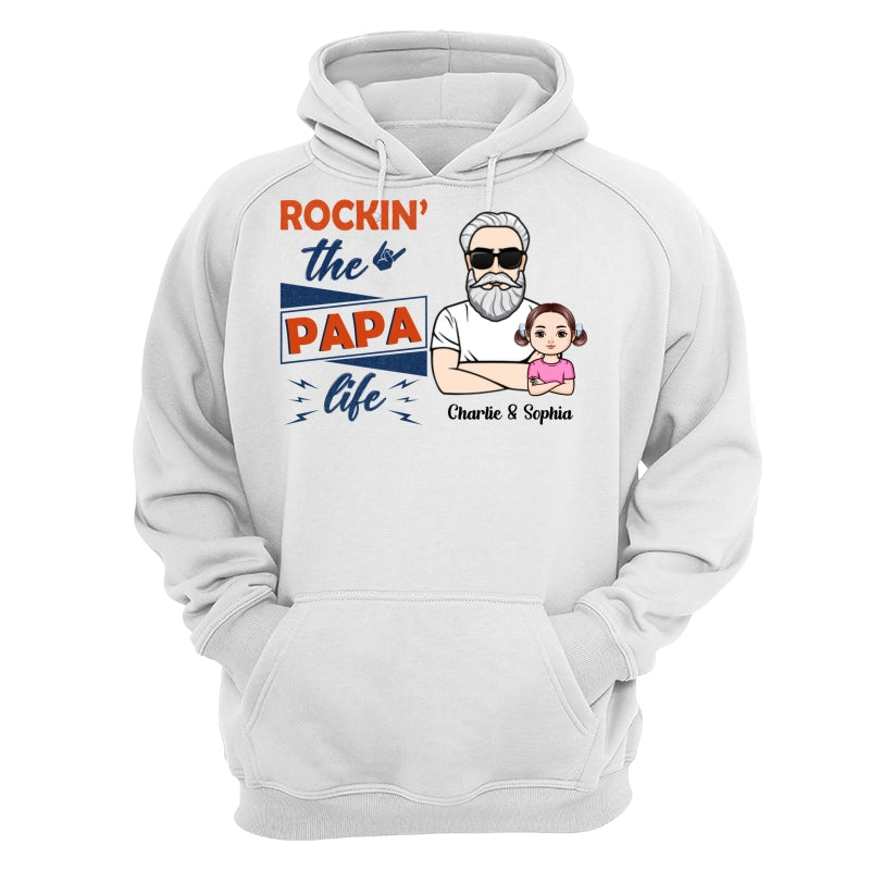 Rockin‘ The Dad Grandpa Life Crossed Arm Personalized Shirt