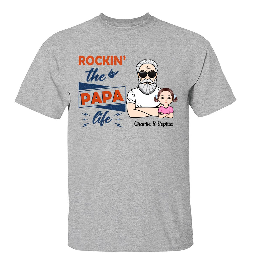 Rockin‘ The Dad Grandpa Life Crossed Arm Personalized Shirt