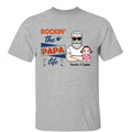 Rockin‘ The Dad Grandpa Life Crossed Arm Personalized Shirt
