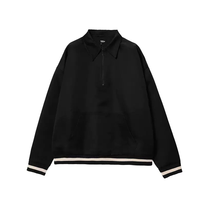 Fifth Collection Half Zip Satin Coaches Jacket justin bieber same style
