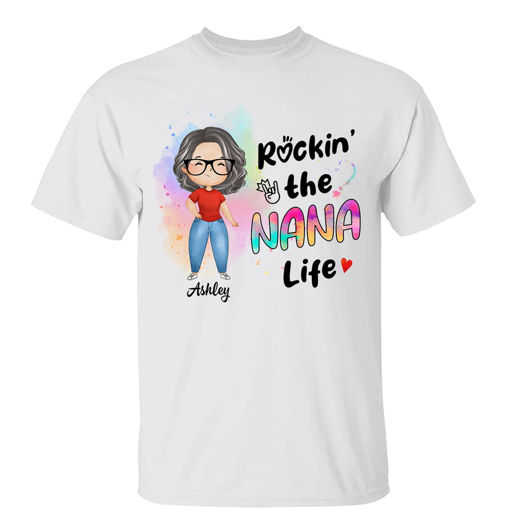 Rockin‘ Grandma Life New Style Watercolor Personalized Shirt