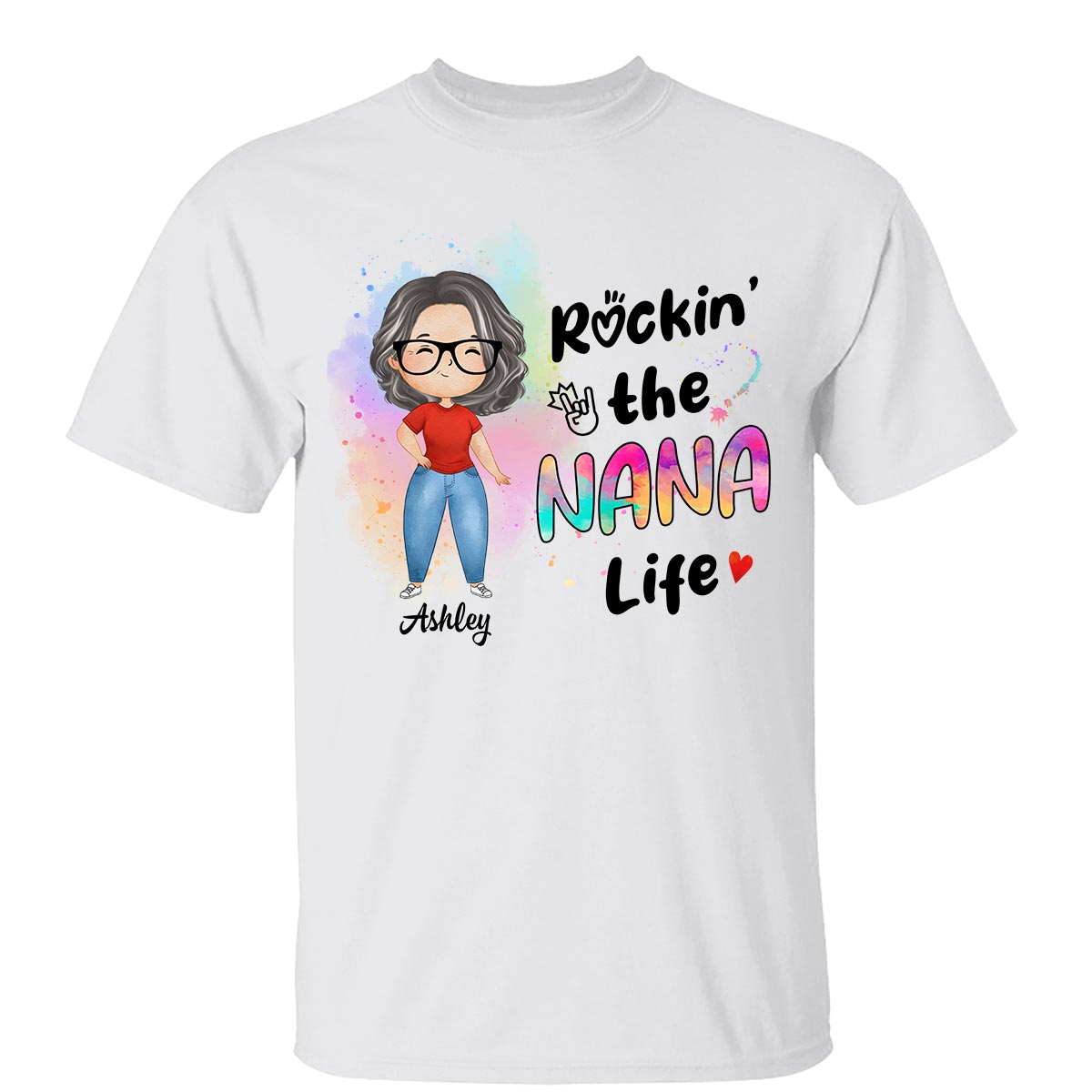 Rockin‘ Grandma Life New Style Watercolor Personalized Shirt